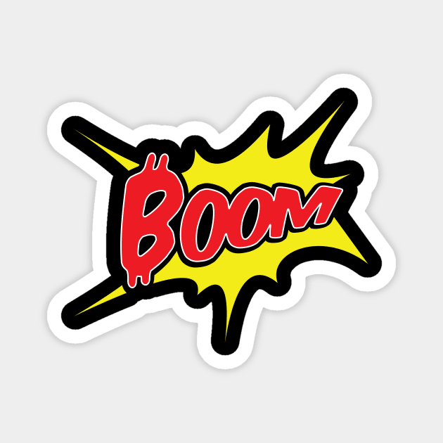 Boom- Bitcoin Funny Comics Style Design Magnet by jazzworldquest