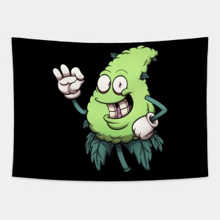 Weed Bud Character Plant Tapestry