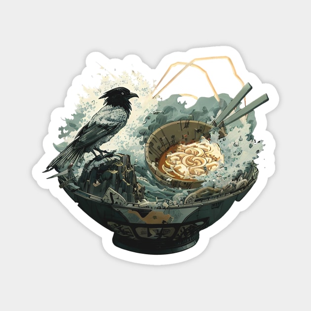 Yatagarasu, The Japanese Three Legged Crow - Ramen Magnet by HideTheInsanity