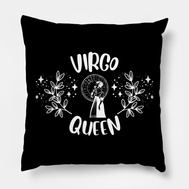 Virgo Queen Pillow by teresawingarts