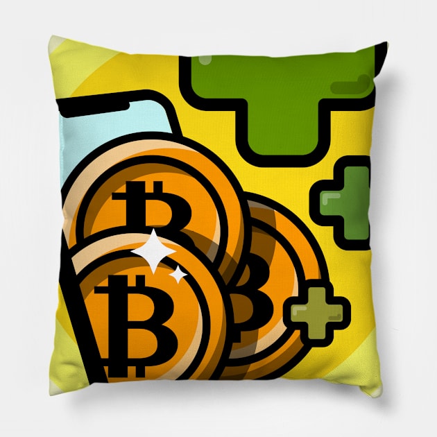 Bitcoin phone value earning Pillow by Akman