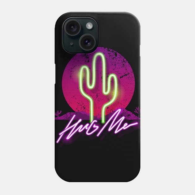 Hug Me - Cactus neon Desert Design Phone Case by NJORDUR