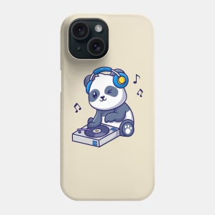 Cute Panda Playing DJ Music Cartoon Phone Case