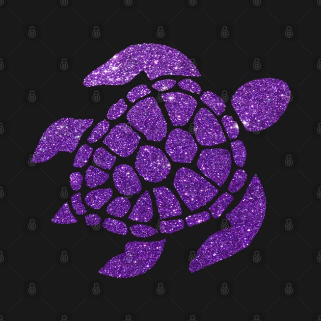 Purple Faux Glitter Turtle by Felicity-K