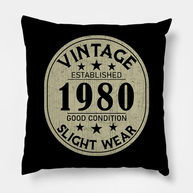 1980 Vintage - Good Condition Slight Wear Pillow by Stacy Peters Art