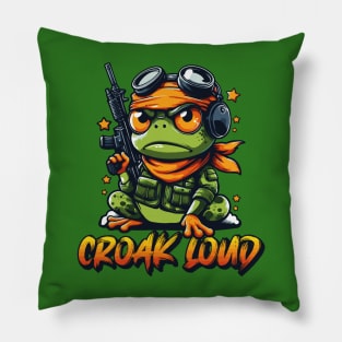 Croak Loud: Angry Frog T-Shirt for the Bold Pillow