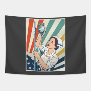 Vintage Flag Shirt For Nurse. Gifts For Nurse Lover Tapestry