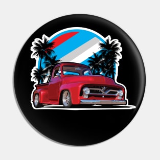 Retro Truck with Palm Trees Pin