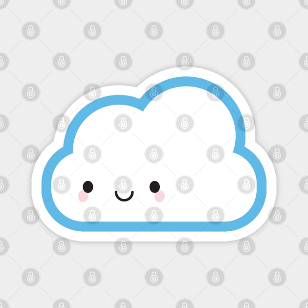 Happy Kawaii Cloud Magnet by marcelinesmith