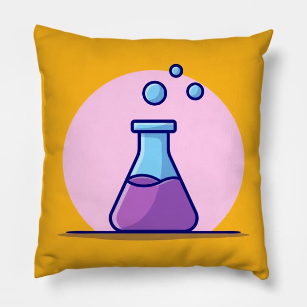 Beaker Glass With Solution Cartoon Vector Icon Illustration Pillow by Catalyst Labs