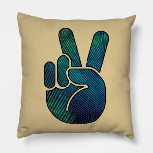 peace hand feathered Pillow