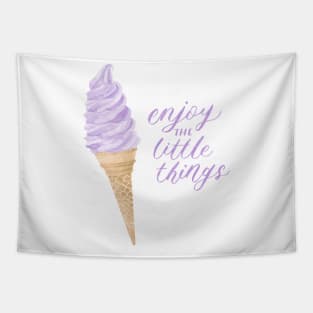 Purple Ice Cream "Enjoy the Little Things" Watercolour Painting Tapestry