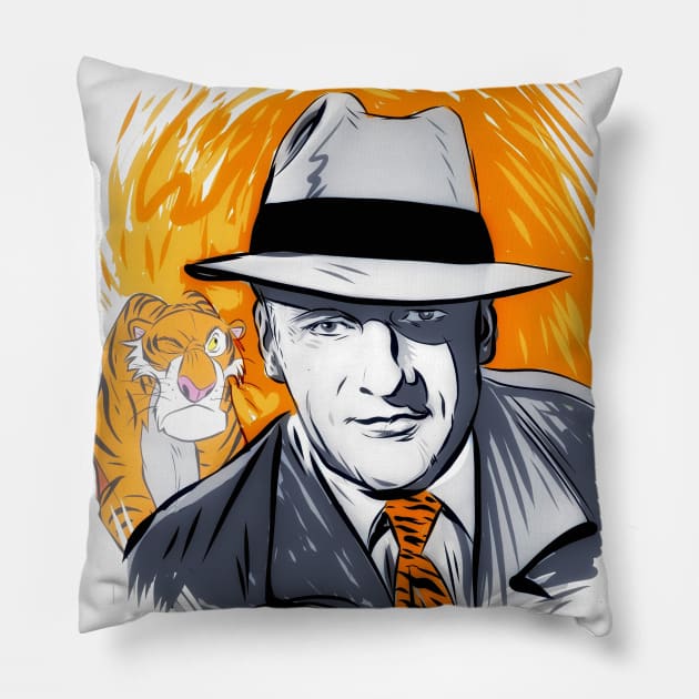 George Sanders - An illustration by Paul Cemmick Pillow by PLAYDIGITAL2020