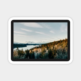 Majestic Peaks of Rondane National Park in Warm Winter Light Shot on Film Magnet