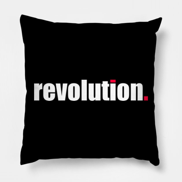 'Revolution' Contemporary Design Text Slogan Pillow by Gallery XXII