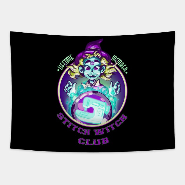 Stitch Witch Club Tapestry by Littleguntank