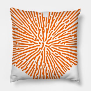 Turing Pattern Sunburst Love Heart (Orange) Pillow