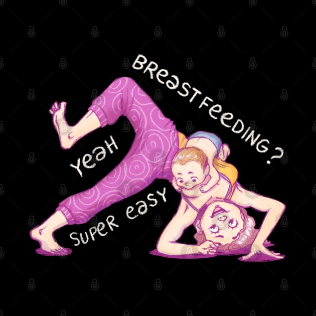 Breastfeeding yoga #3 by ginaromoart