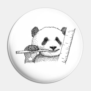 Panda Bamboo Vegan Cute China Art Dots Love Nature Pin