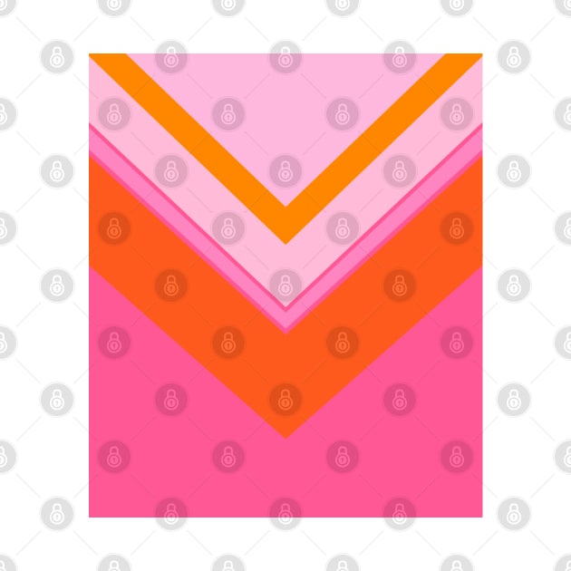 Pink and Orange, Geometric, Chevron, Pattern by OneThreeSix