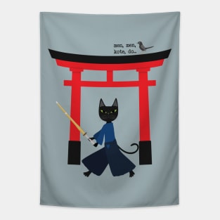 Kendo Samurai Cat Tapestry