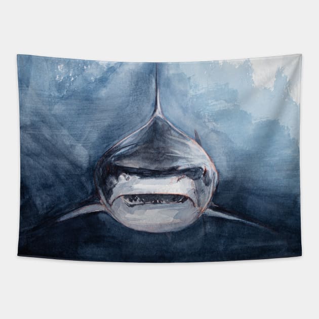 Shark Face Tapestry by Khasis