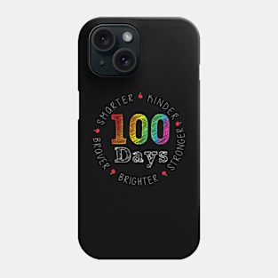 Smarter Kinder Stronger Brighter 100 Days Of School Phone Case