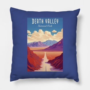 Death Valley National Park Vintage Travel  Poster Pillow