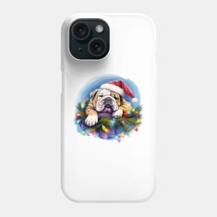 Lazy Bulldog at Christmas Phone Case