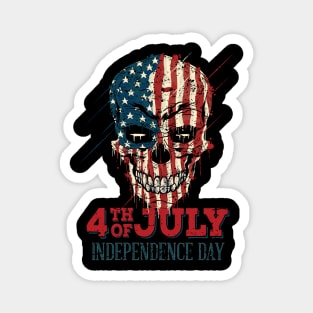 4th of July Independenca Day Skull Magnet