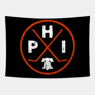 Philadelphia Hockey Orange and Black Liberty Bell Philly Fan Gift Tapestry