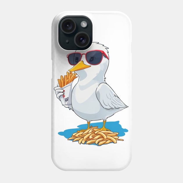 seagull with fries Phone Case by Majkel&Majkel