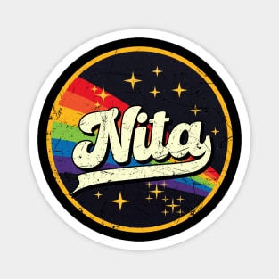 Nita // Rainbow In Space Vintage Grunge-Style Magnet