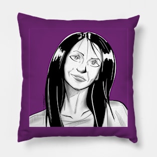 beautiful girl in ecopop self portrait art Pillow