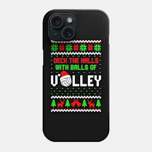 Deck The Halls With Balls Of Volley Funny Holiday Phone Case