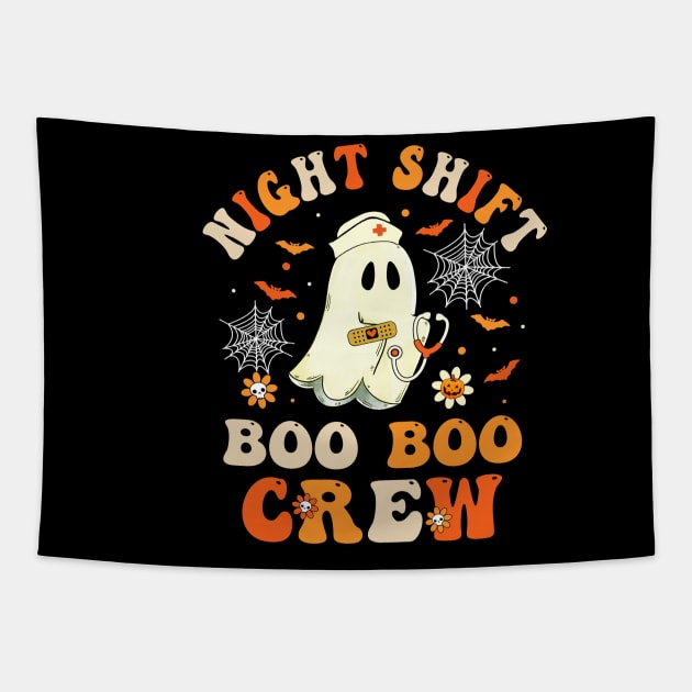Night Shift Boo Boo Crew Doctor Nurse Ghost Halloween Tapestry by James Green