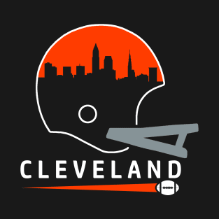 Cleveland Pro Football Cool Skyline in Ohio T-Shirt