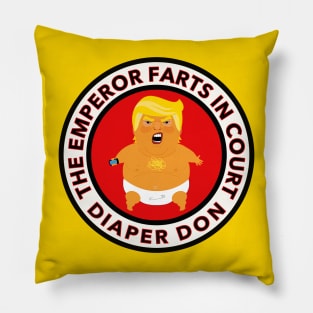 diaper don - trump farts in court Pillow