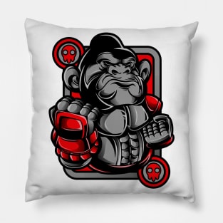 Kong Ape Gorilla Monkey Grey Red Pillow