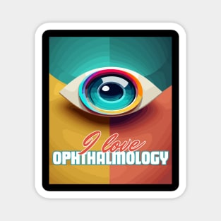 I love ophthalmology eye with green ,yellow and orange color Magnet