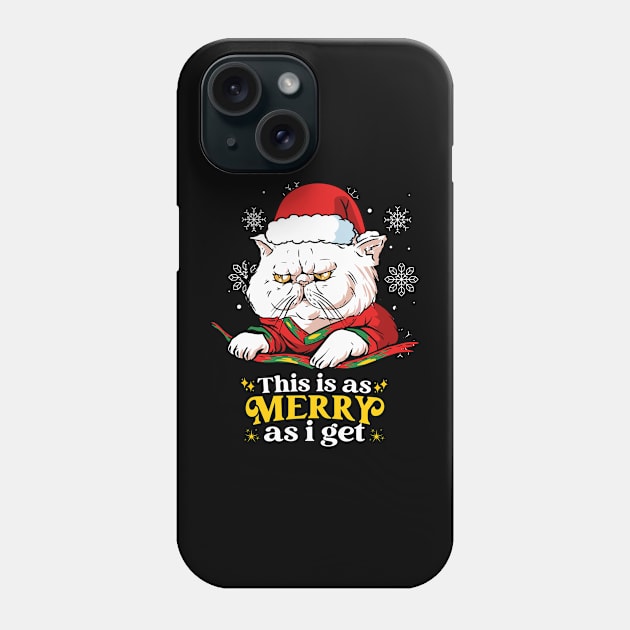 This Is As Merry as I Get Santa Cat Phone Case by Rebrand