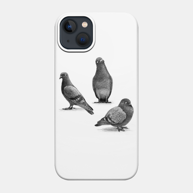 Three Pigeons - Pigeons - Phone Case