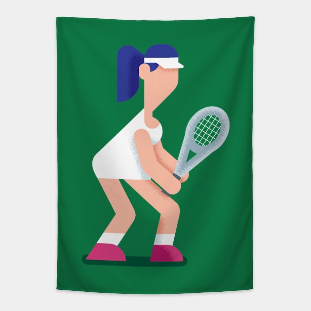 Tennis Girl Tapestry by Malchev