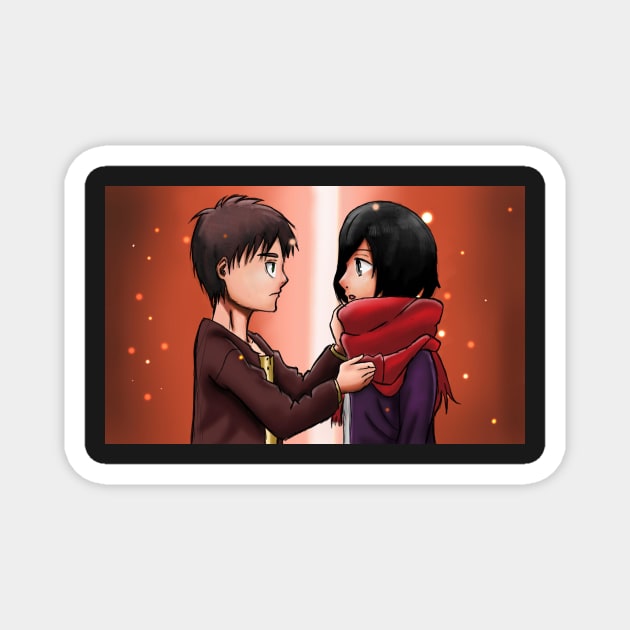 Young Eren & Mikasa Magnet by zachlart