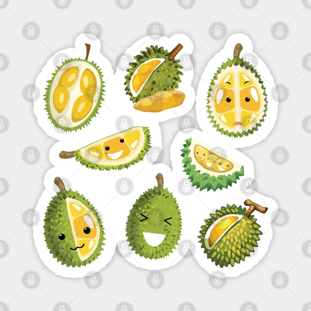 Durian Set Magnet by KewaleeTee