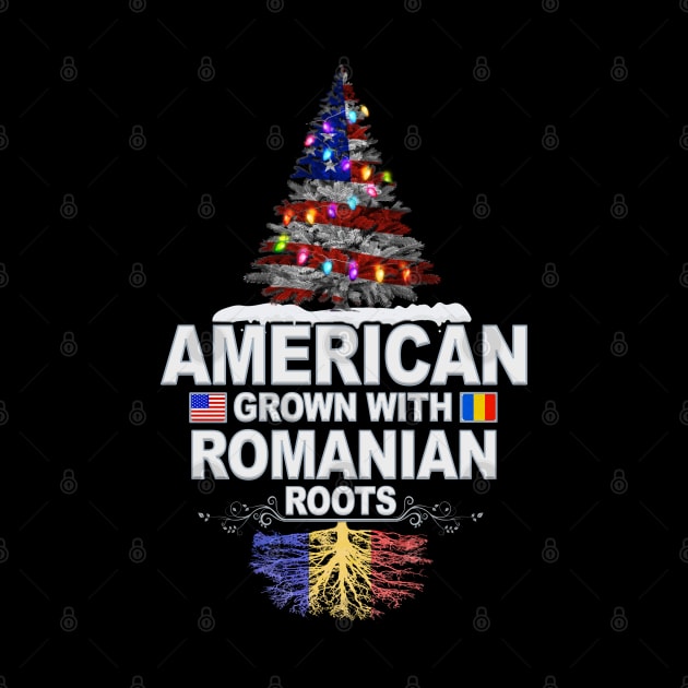 Christmas Tree  American Grown With Romanian Roots - Gift for Romanian From Romania by Country Flags