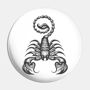 Scorpion engraving illustration Pin