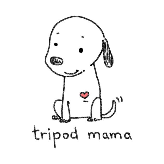Tripod Dog, Dog Mom, Cute Cartoon Dog, Three Legged Dog by sockdogs