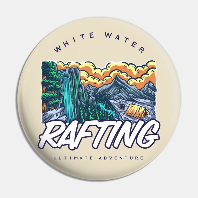 White Water Rafting Pin by Tip Top Tee's