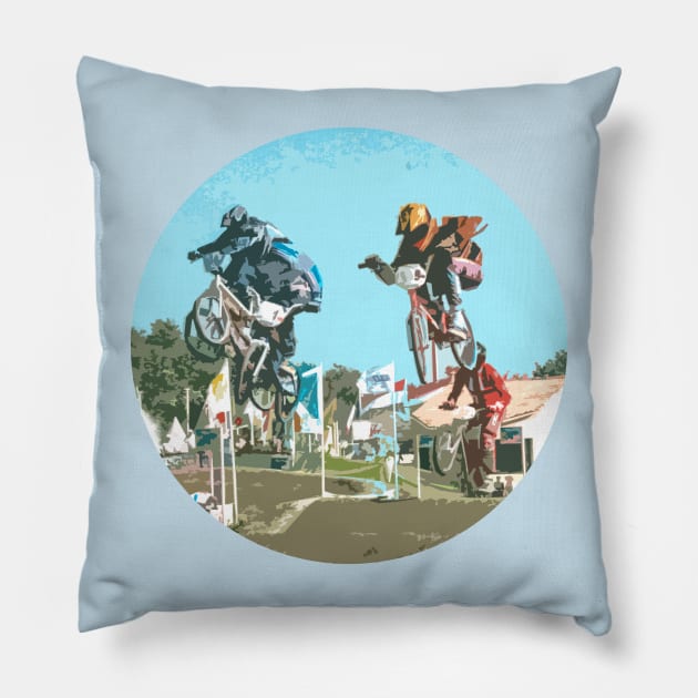 bmx Pillow by rickylabellevie